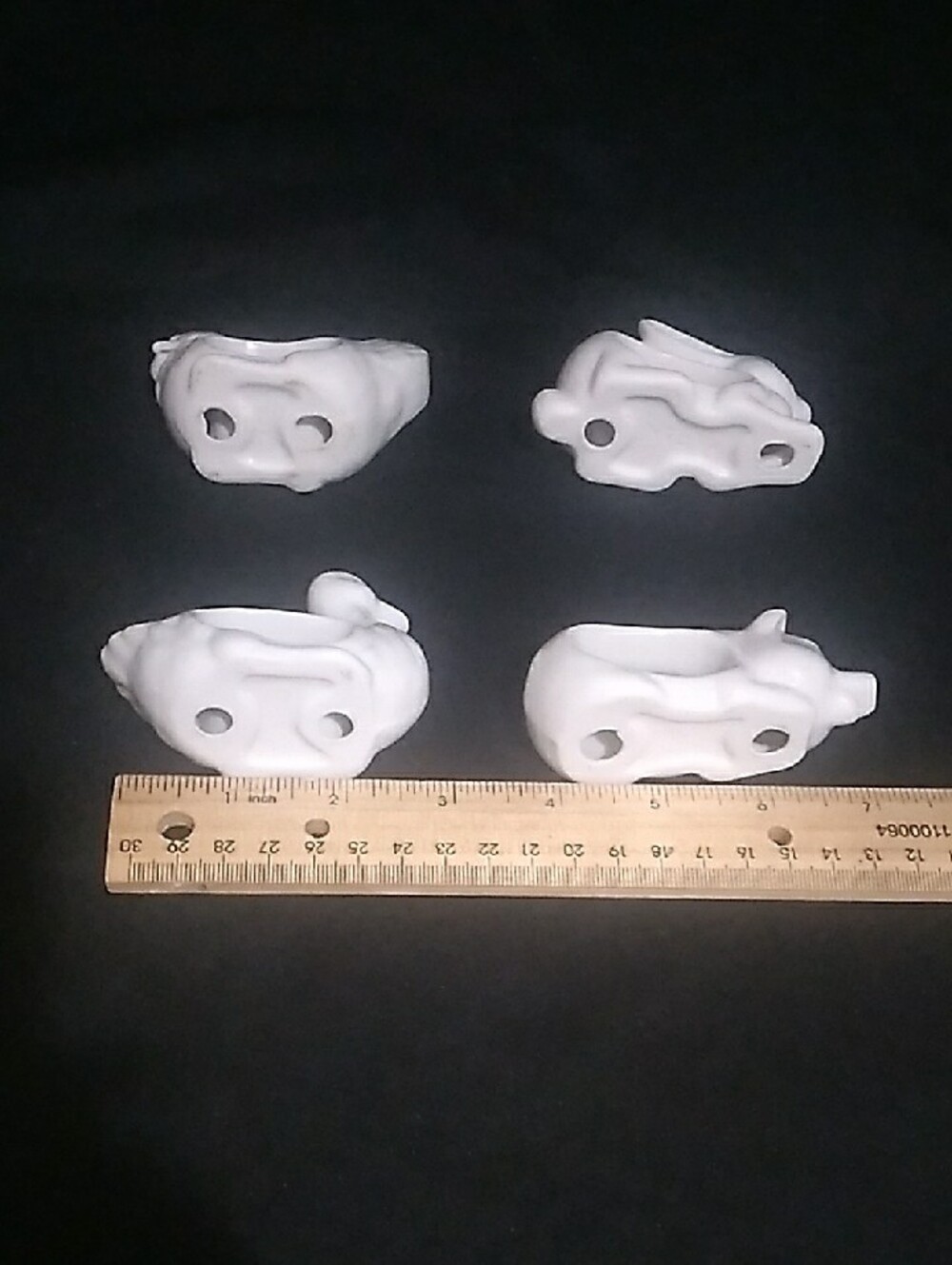 Vintage 1984 Farm Animal White Ceramic Napkin Rings - Set of 4 (S1) - Picture 7 of 7